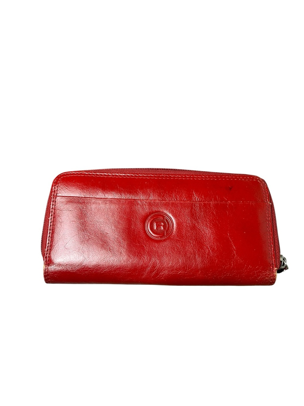 Club Rochelier Red Wallet Organizer Zip Around Clutch